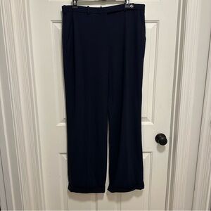 Giorgio Armani Crease-Front Virgin Wool Navy Trousers Pants Size 48